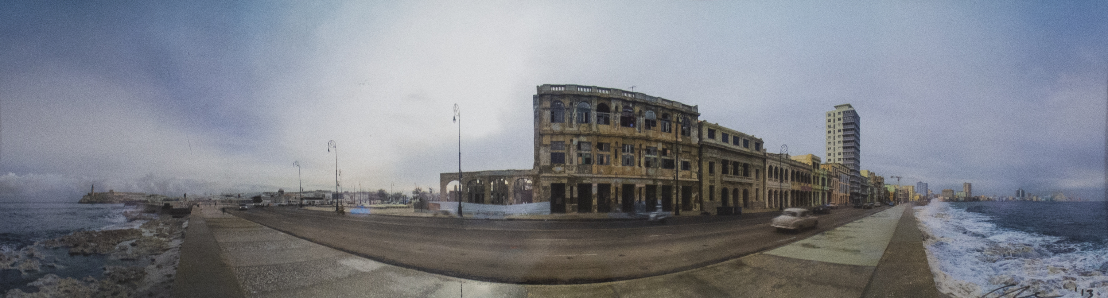 Infrared Panorama of the Malecon, Havana