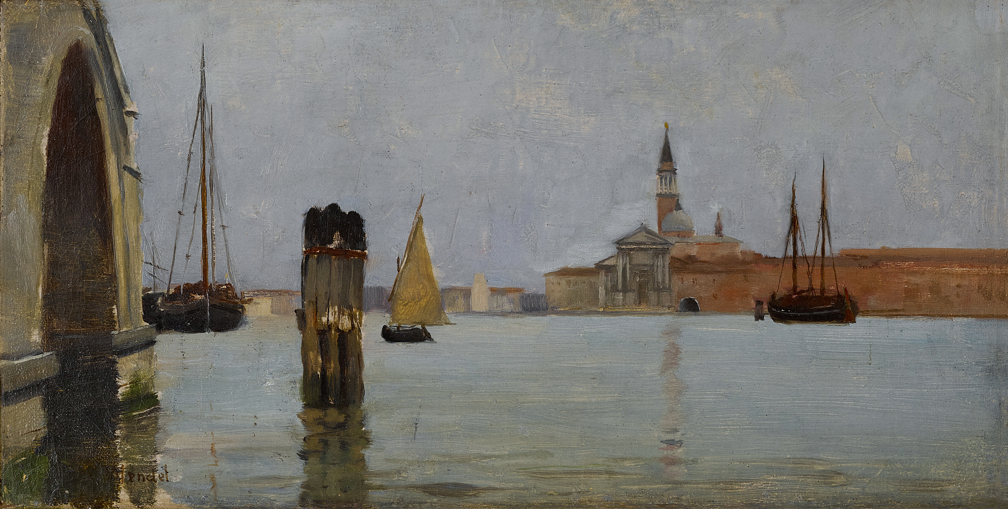 Theodore Wendel — San Giorgio Maggiore and the Campanile seen across the Venetian Lagoon