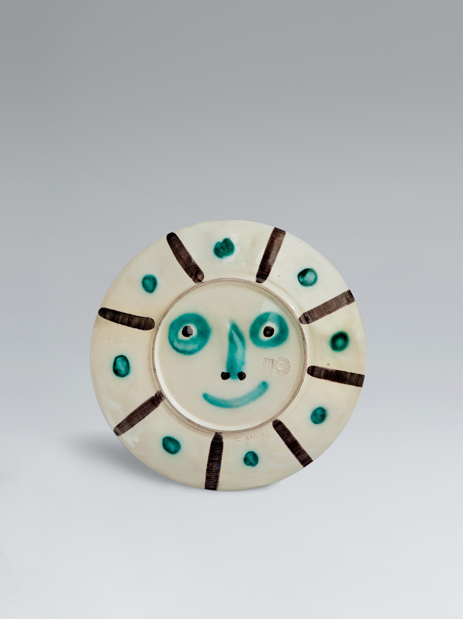 Pablo Picasso — Visage aux palmes (recto); Masque brilliant (verso) (Alain Ramié 366)