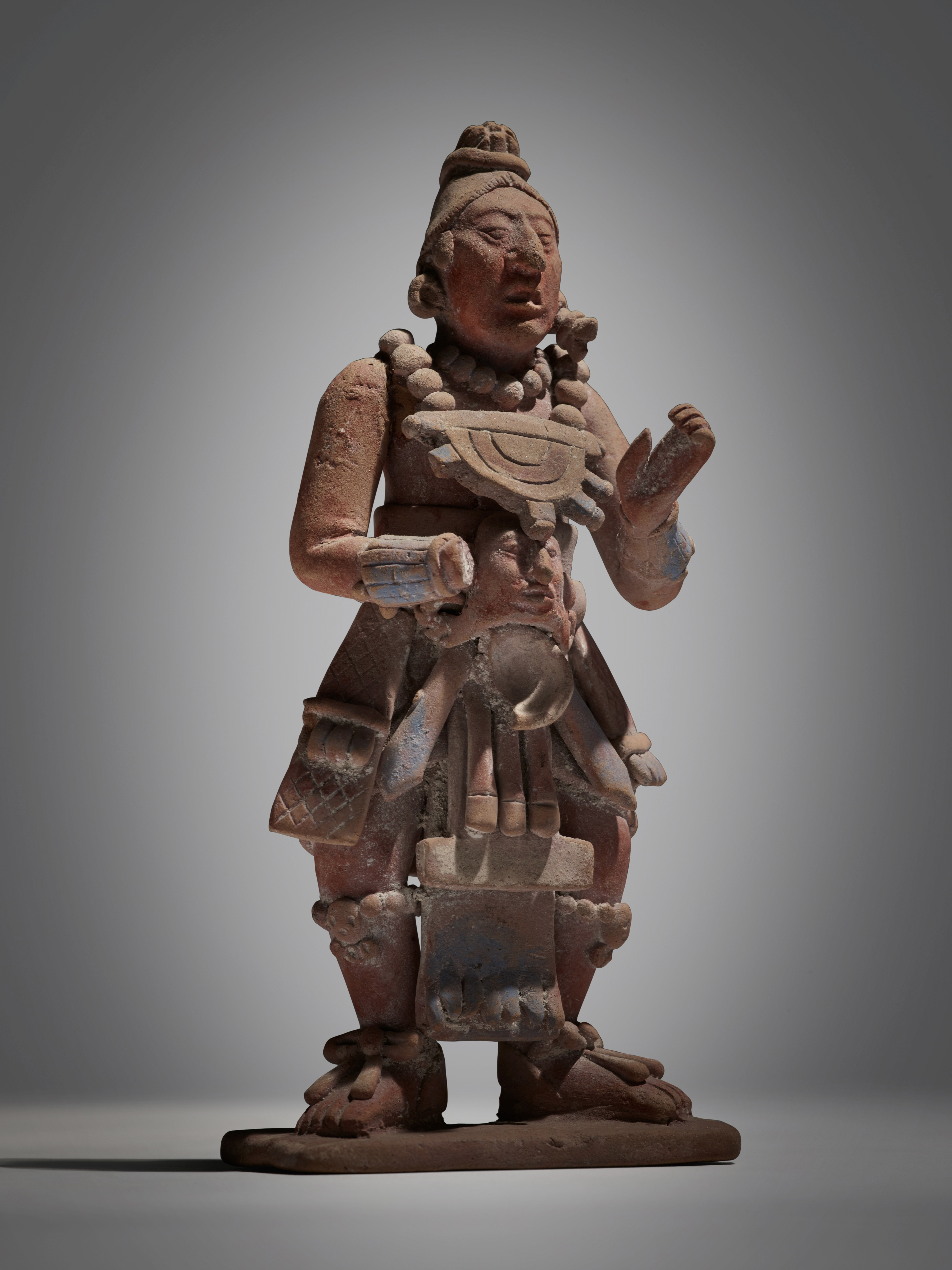 Maya Figure with Removable Headdress, Jaina, Late Classic, circa AD 550 - 950 — Maya Figure with Removable Headdress, Jaina, Late Classic, circa AD 550 - 950