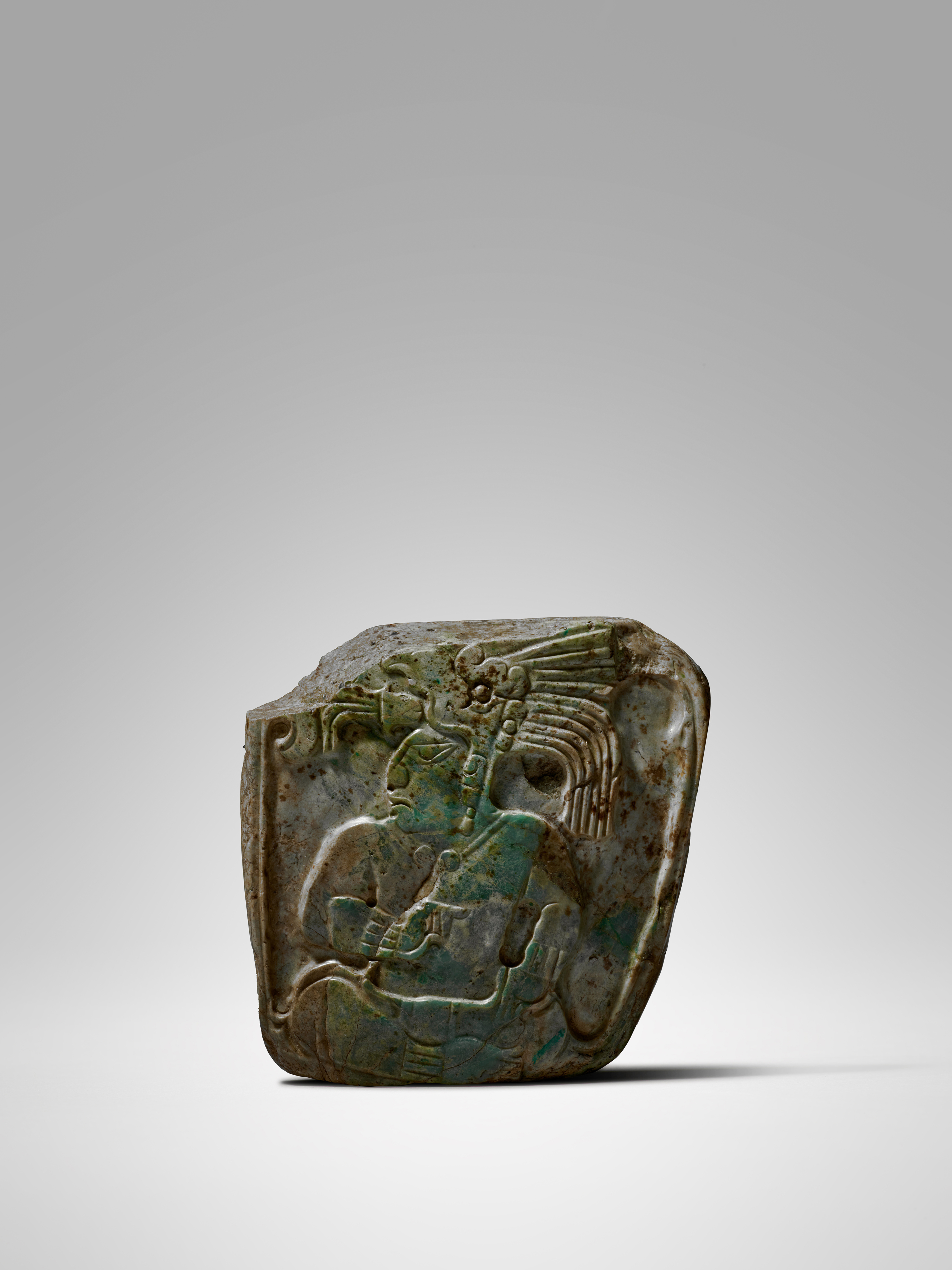 Maya Jade Plaque of a Seated Lord — Maya Jade Plaque of a Seated Lord, Late Classic, circa AD 550-950