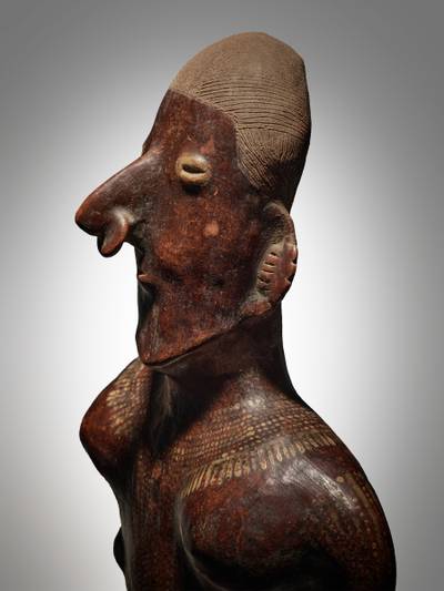 Nayarit Kneeling Female Figure, San Sebastián Red style, Protoclassic, circa 100 BC-AD 250