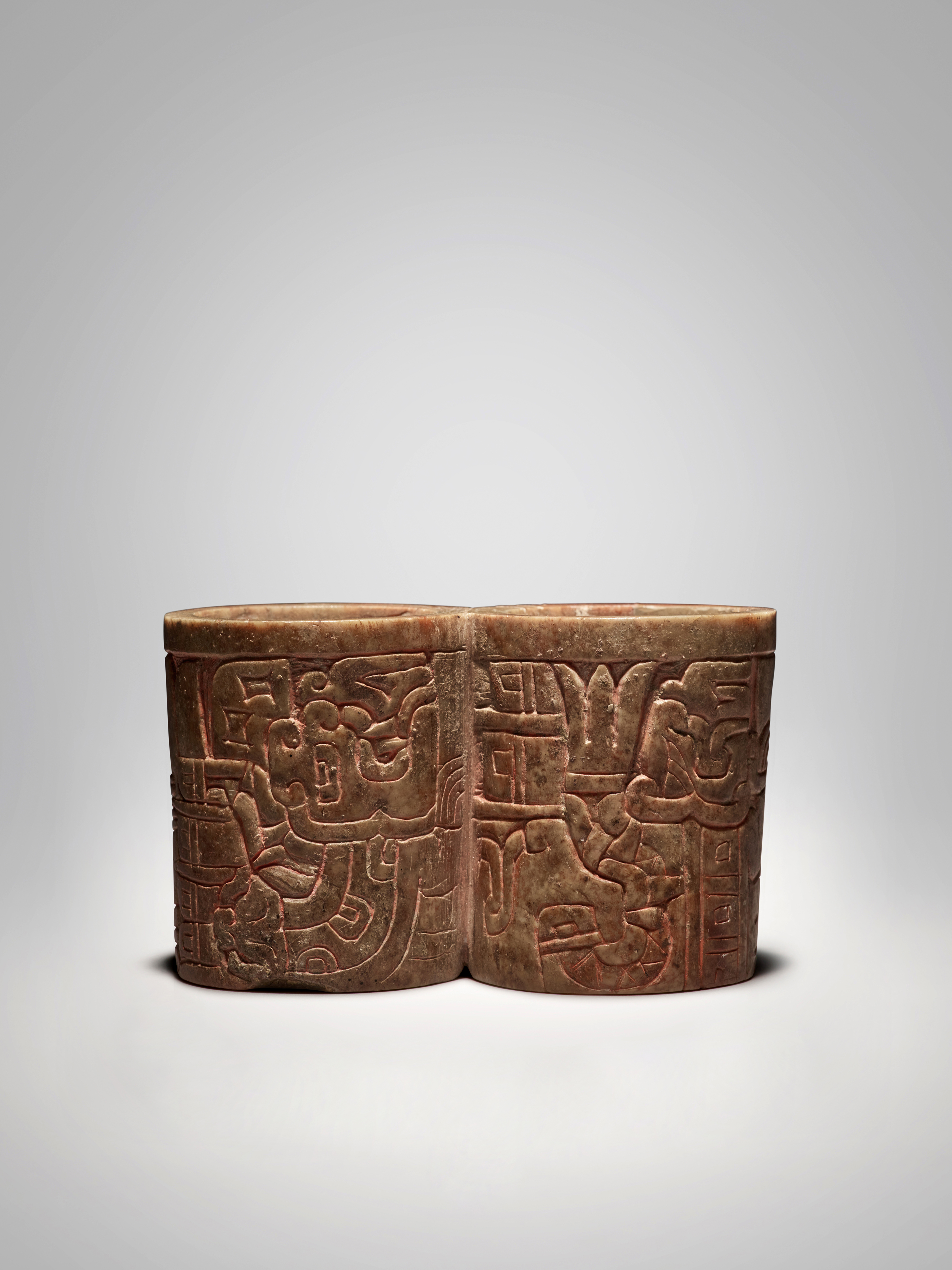 Chavin Stone Carved Double Beaker