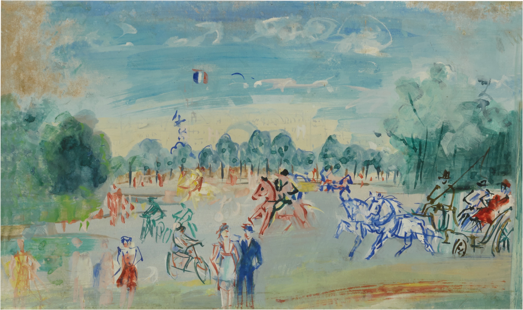 Jean Dufy — Calèche et cavaliers