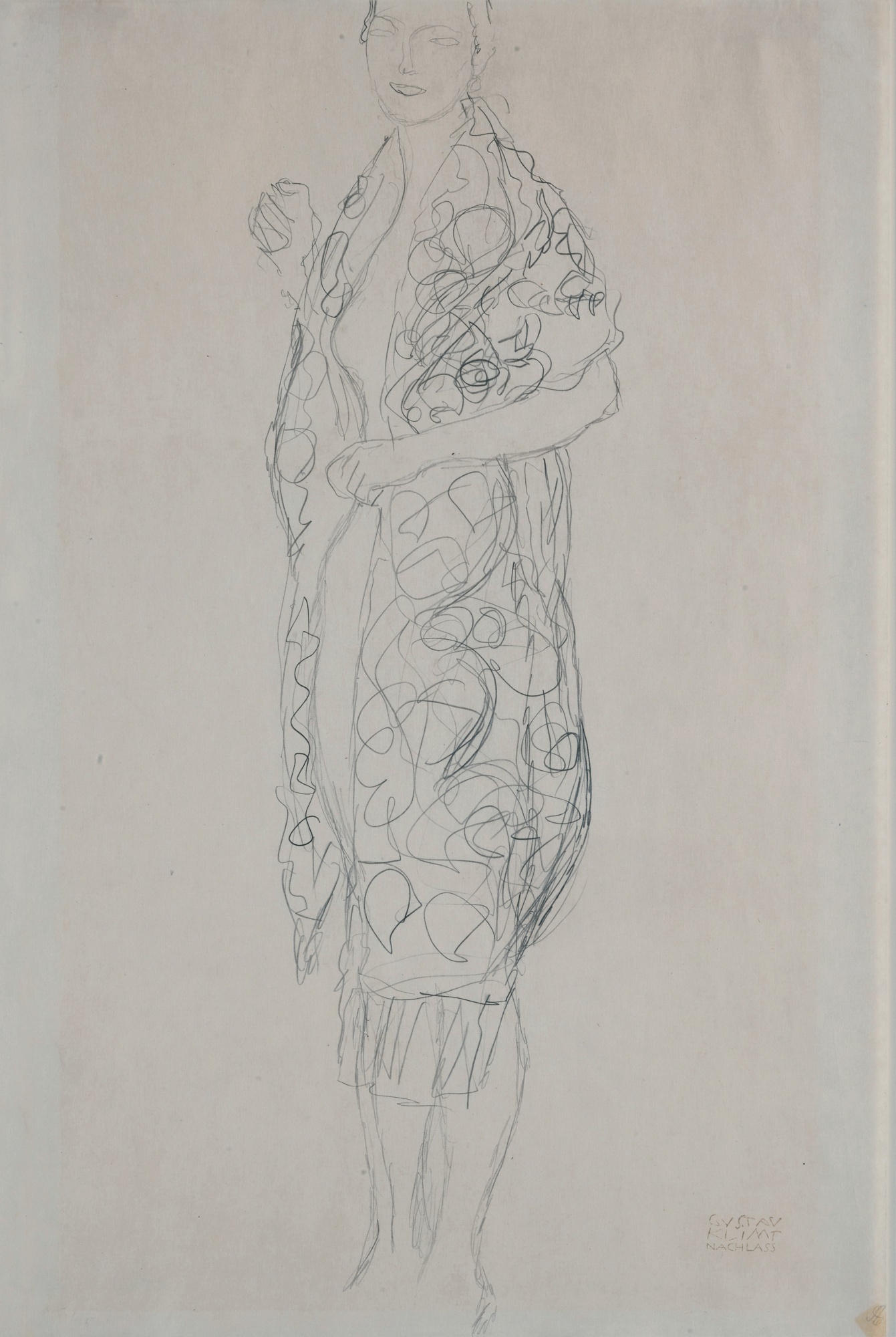 Gustav Klimt — Stehende Frau nach links. Angeblich Studie für "Ria Munk II" (Standing Woman to the Left. Supposedly Study for "Ria Munk II")