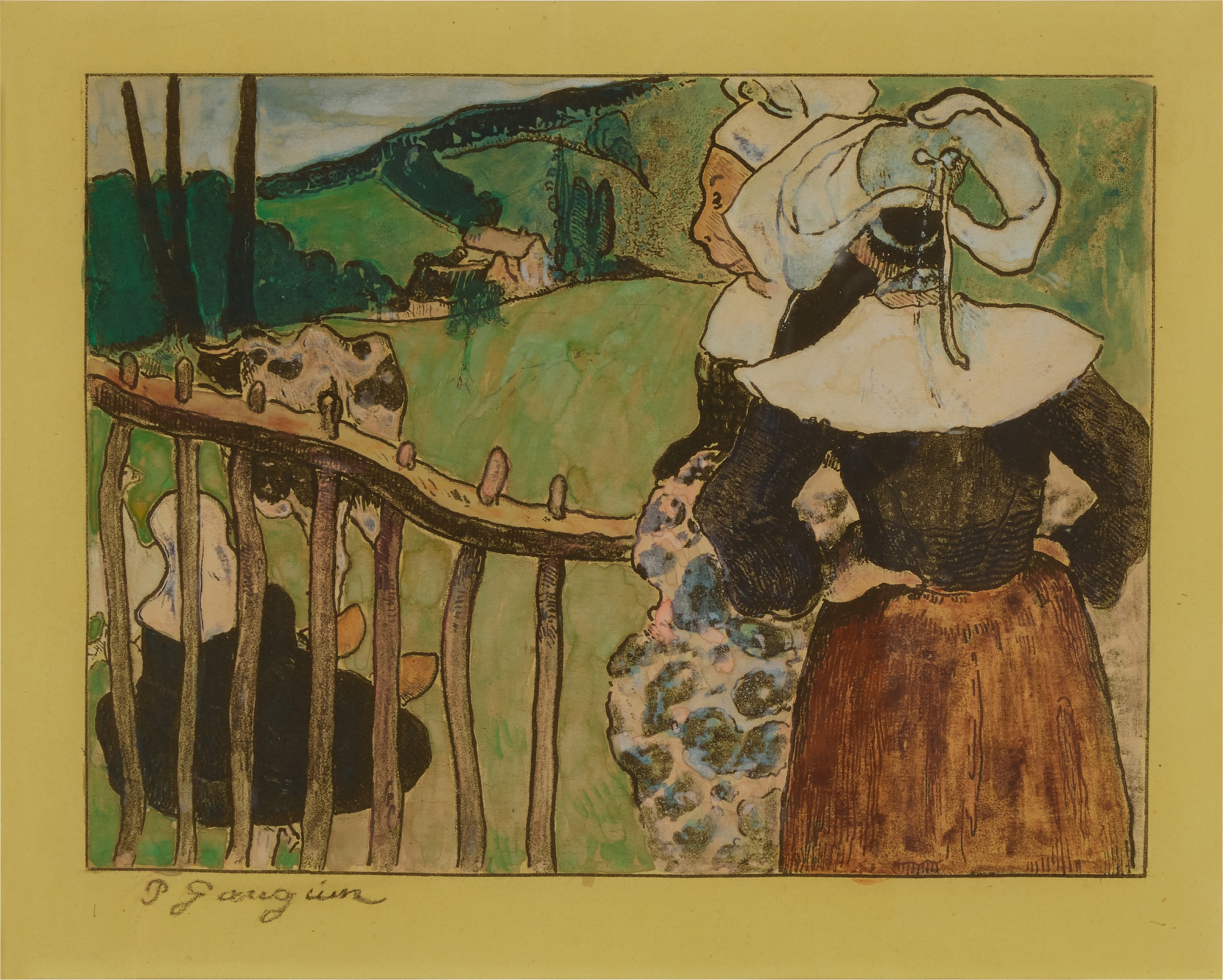 Paul Gauguin — Bretonnes à la Barrière, from Volpini Suite
