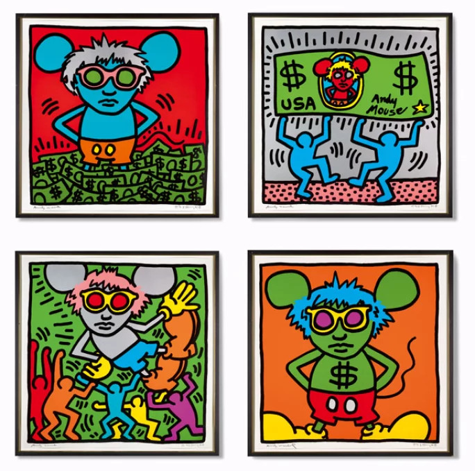 Keith Haring — Andy Mouse [set of 4]