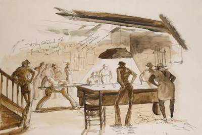 Study Sketch for Pool Hall