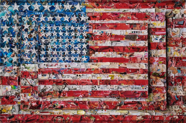 Vik Muniz — Three Flags, after Jasper Johns