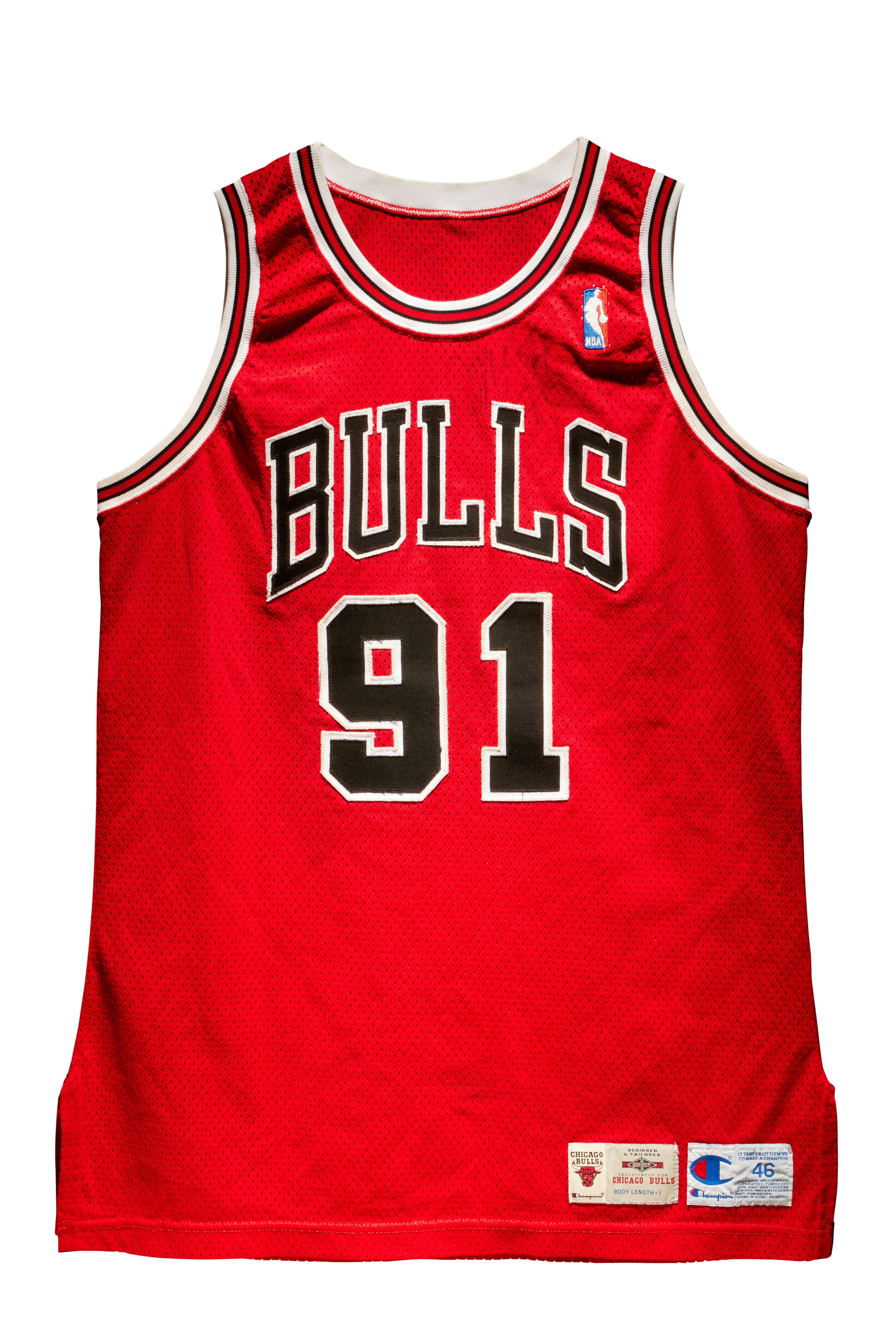 Unknown — Dennis Rodman '72nd Win' Record-Setting Game Worn & Signed 1995-1996 Season Jersey