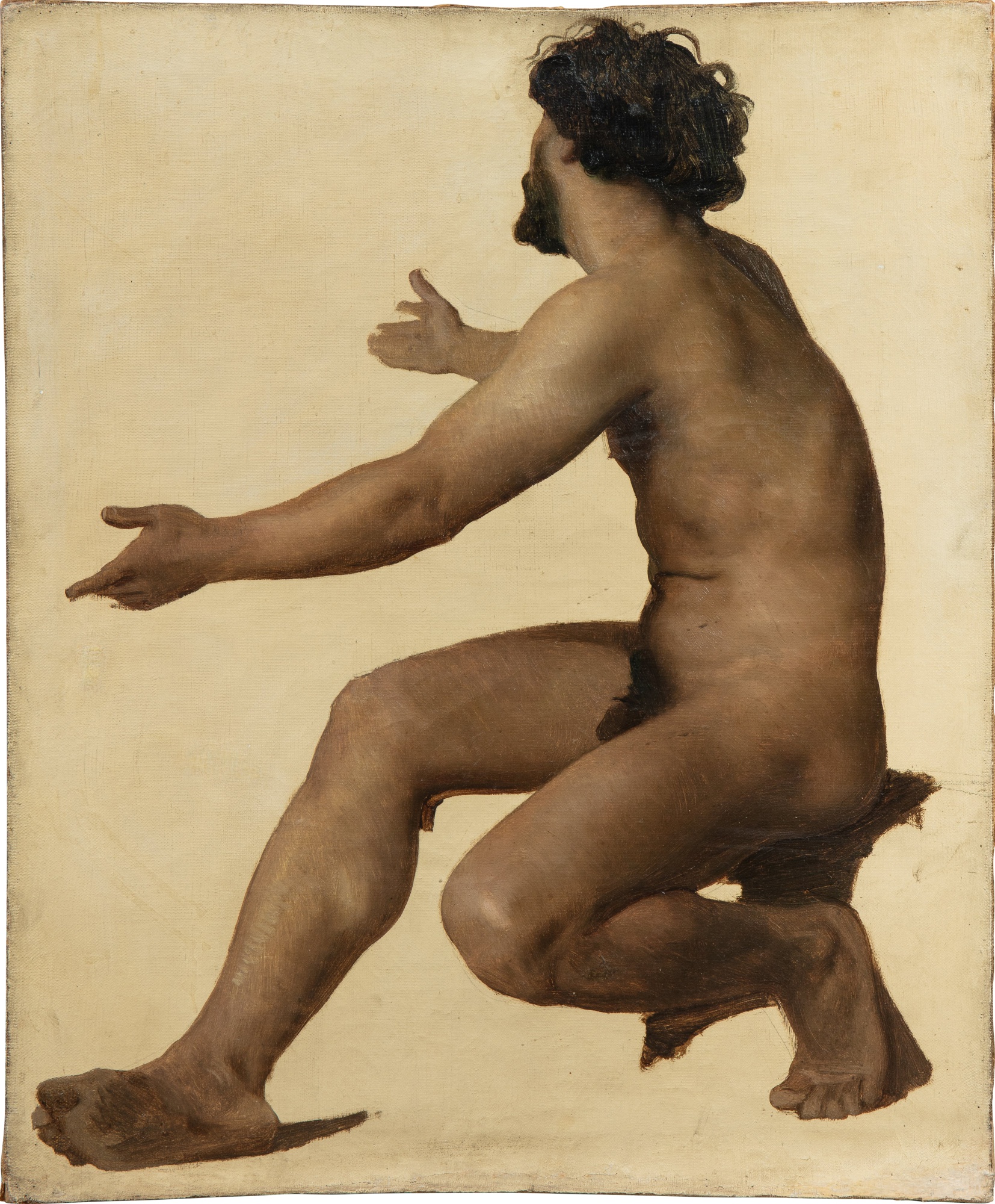 Étude d'homme les bras tendus