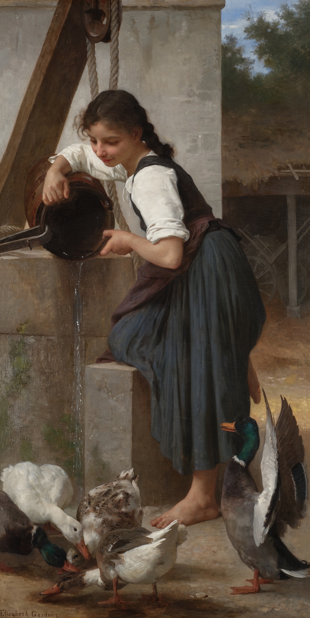 Girl at the Well (Un coin de ferme)