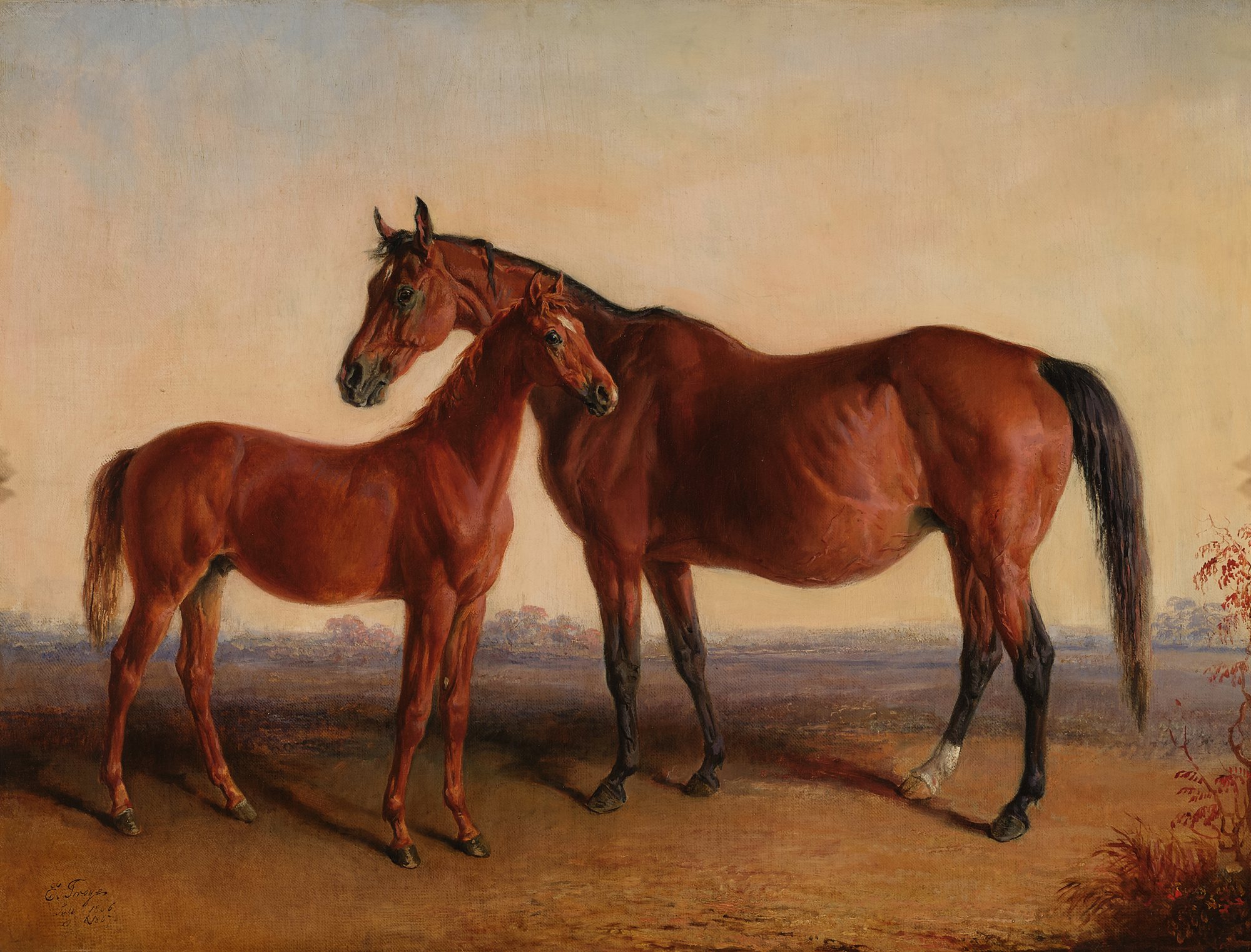 Edward Troye — Roxanna and Her Colt Blarney Stone by Rhynodyne