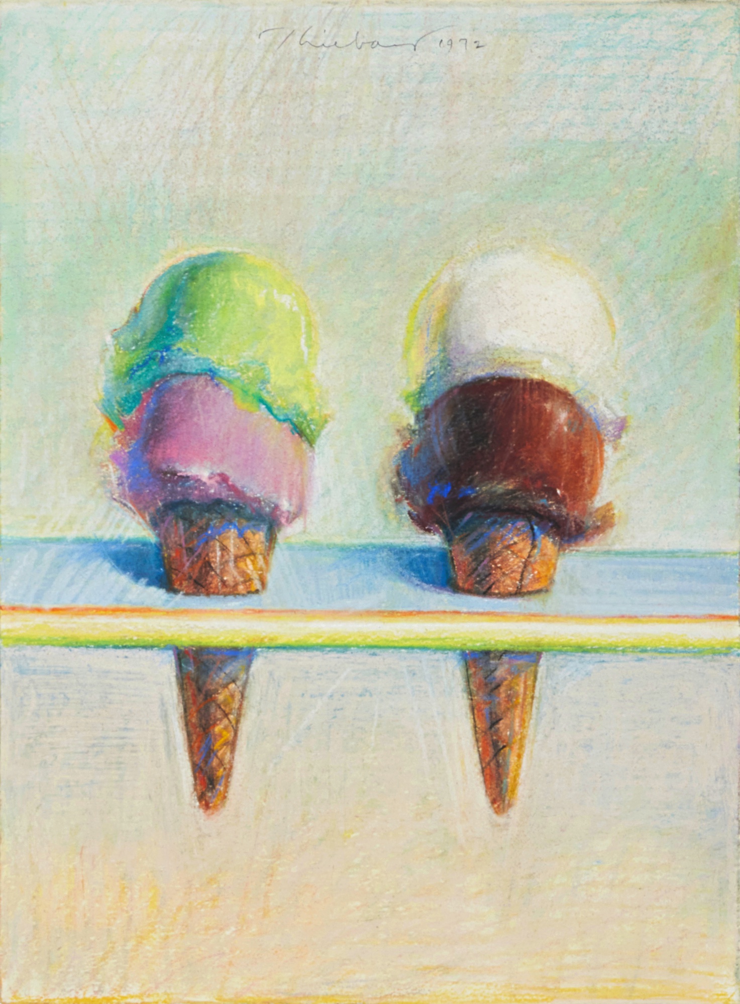 Wayne Thiebaud — Two Double Deckers