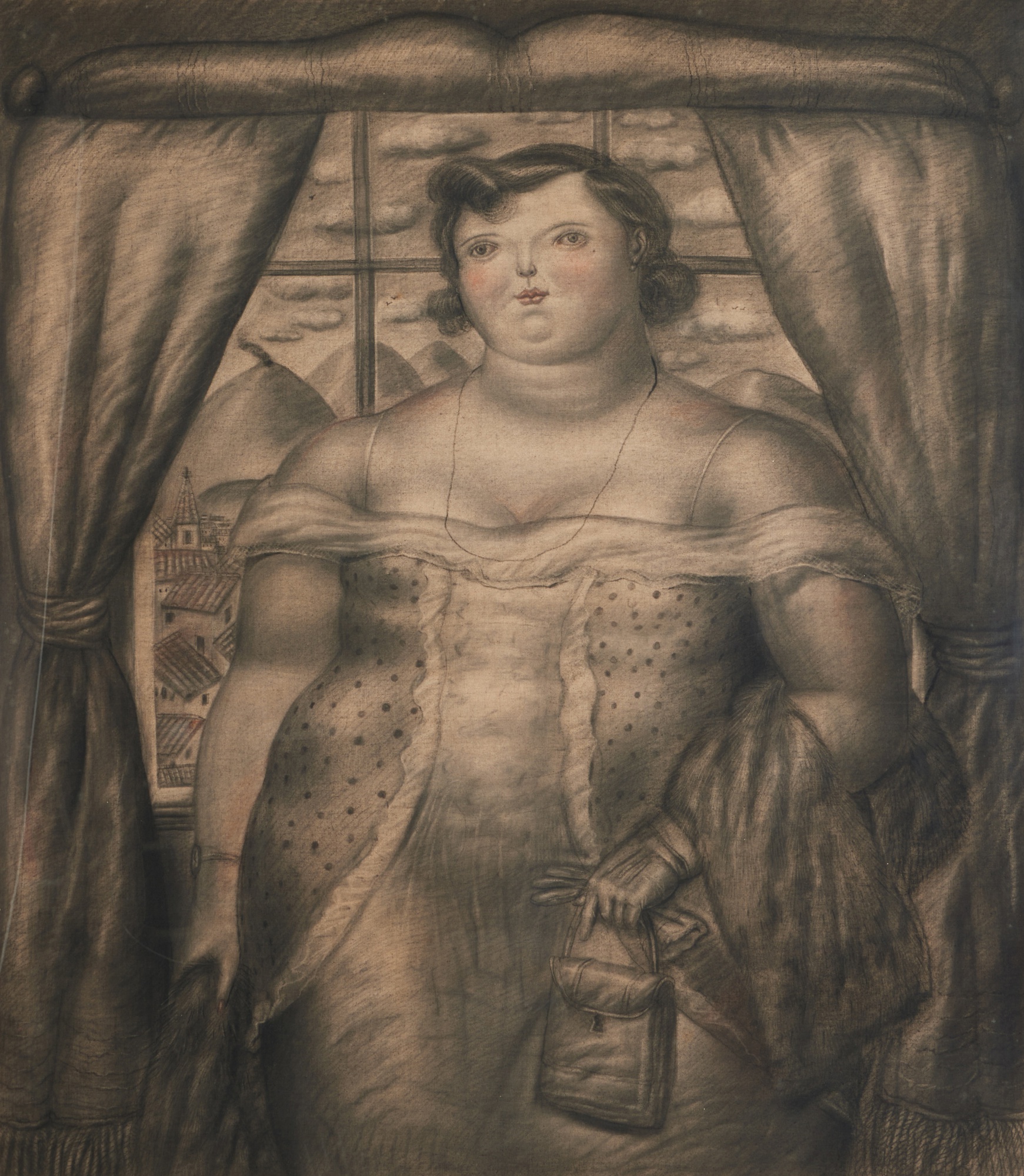 Fernando Botero — Woman with a Mink Stole