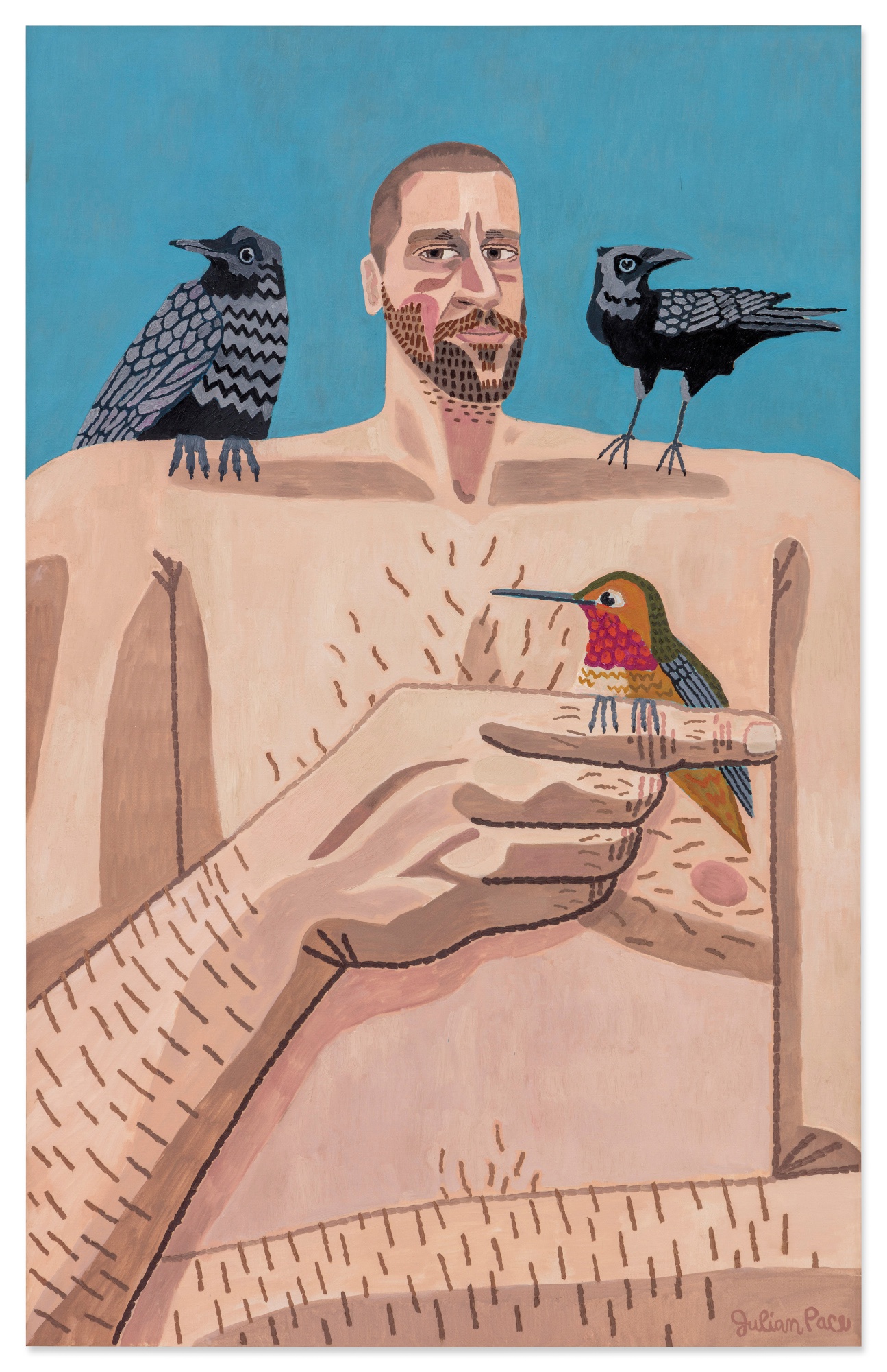 Self Portrait with Hummingbird 