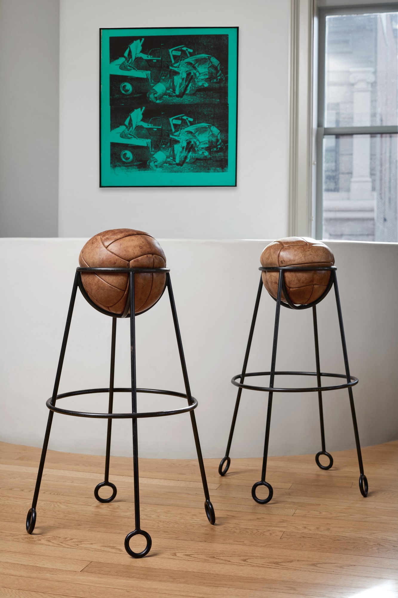 Pair of "Yo-Yo" Bar Stools
