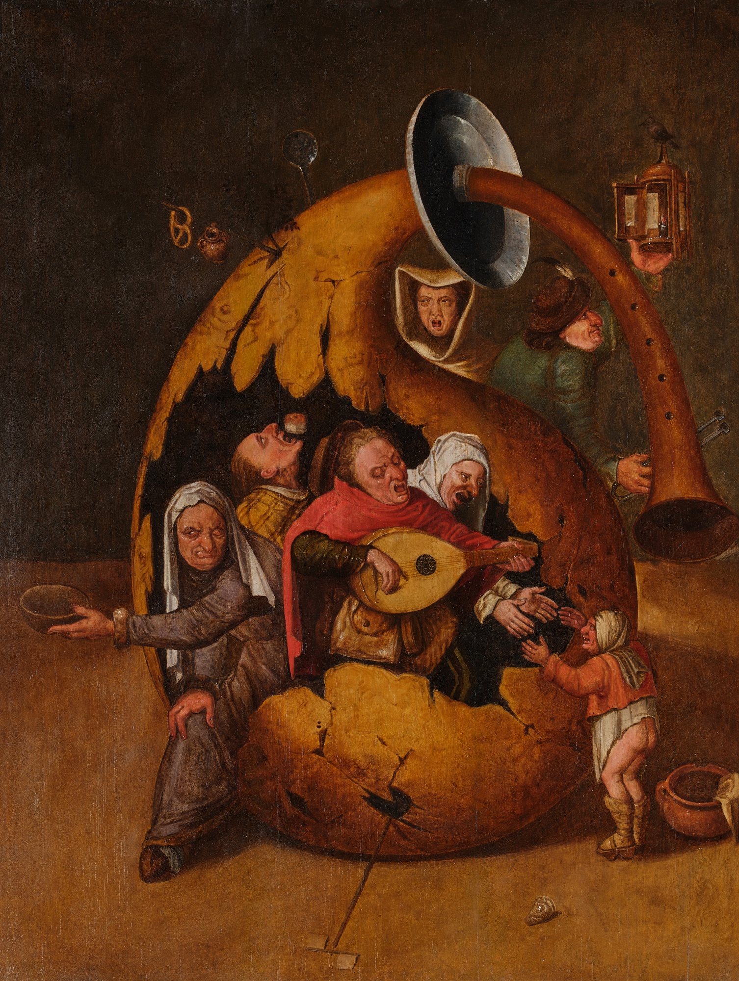 Follower of Jheronimus Bosch, late 16th or 17th century — Merrymakers in a bagpipe