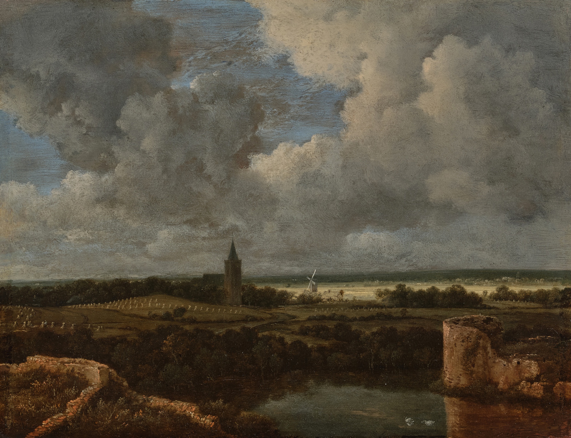 Jacob van Ruisdael — Landscape with a windmill