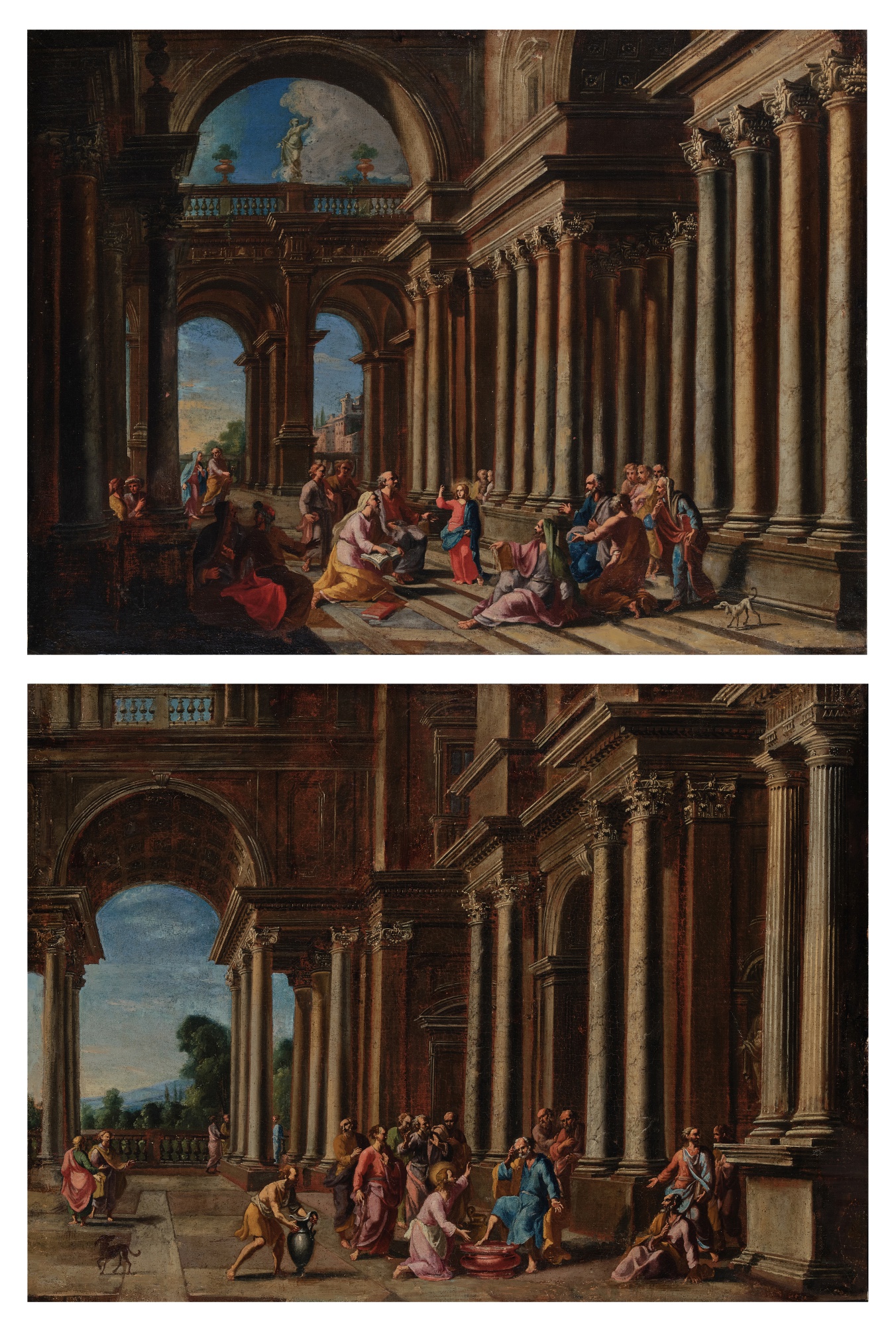 Alberto Carlieri — Christ among the Doctors; Christ washing the Apostles' feet