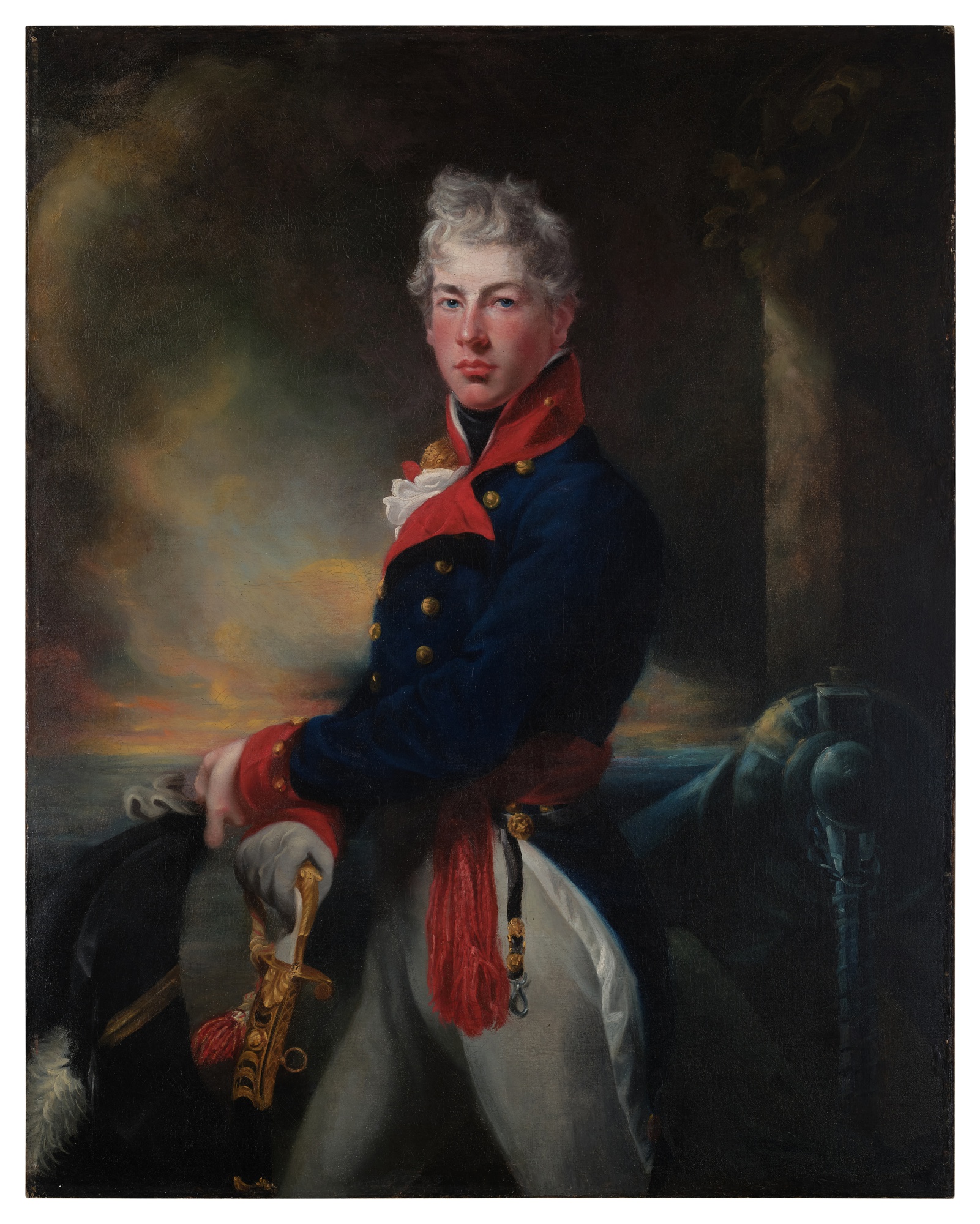 Attributed to John Hoppner — Portrait of an officer in the Royal Artillery, three-quarter length