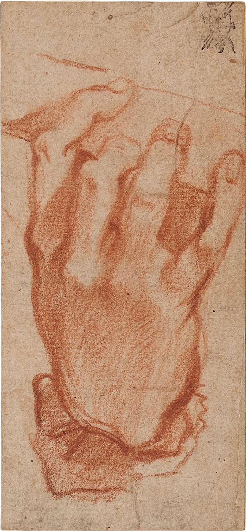 Ferraù Fenzoni — Study of a right hand, playing a musical instrument