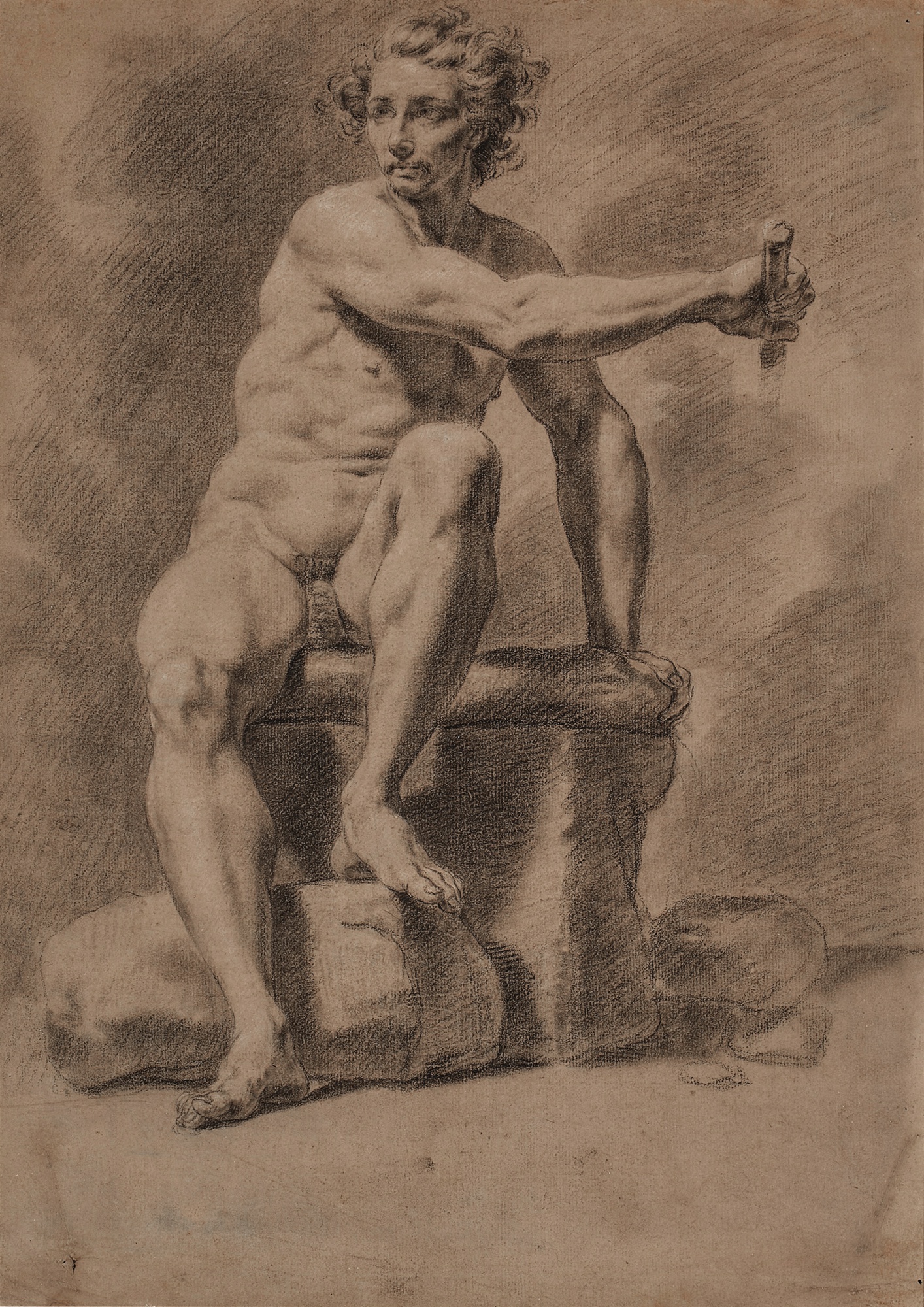 Recto: Seated Male Nude Verso: Standing Male Nude