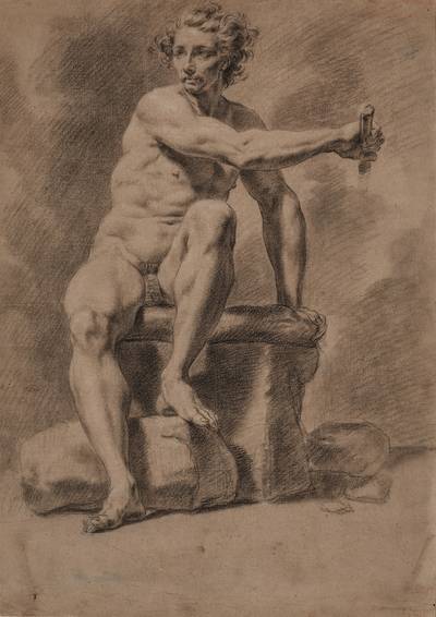 Recto: Seated Male Nude Verso: Standing Male Nude