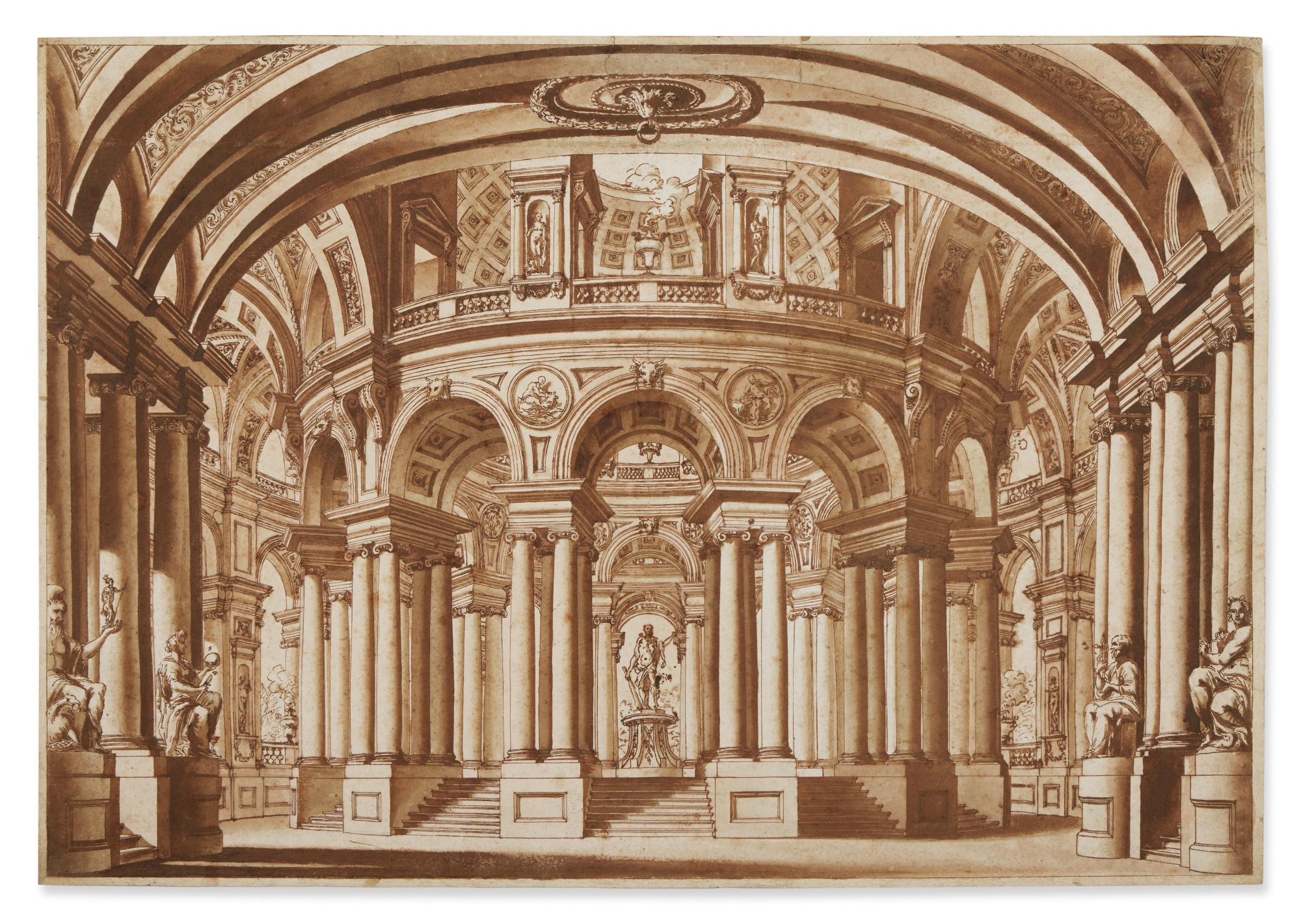 Italian School, 18th Century — Recto: Stage design Verso: Architectural ground plan
