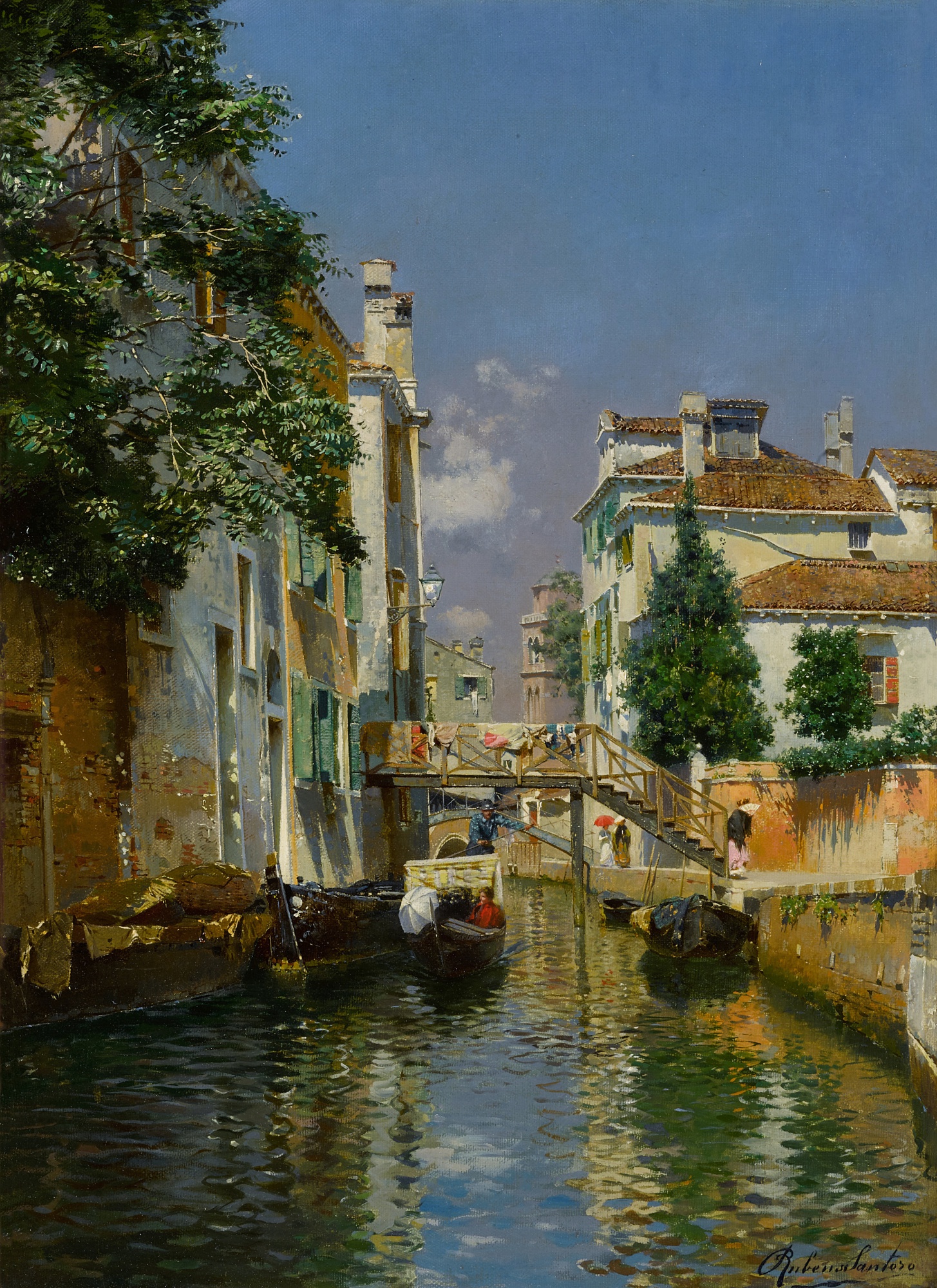 Rubens Santoro — Venetian Backwater with the Campanile of San Geremia church