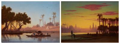 Soleil levant et Soleil couchant sur le Nil, Caire: a pair
