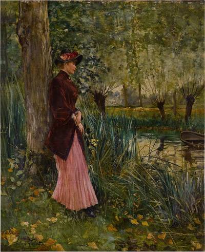 Nathalie Goeneutte, the Artist's Sister, on a Riverbank
