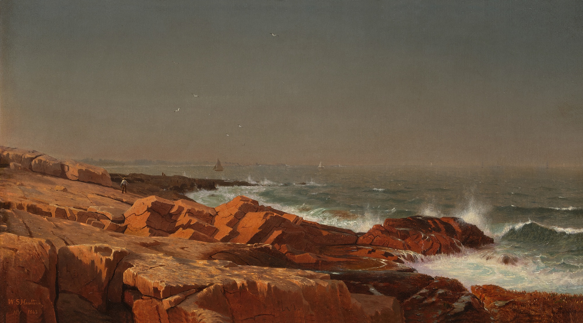 William Stanley Haseltine — Rocks at Halibut Point, Cape Ann, Massachusetts