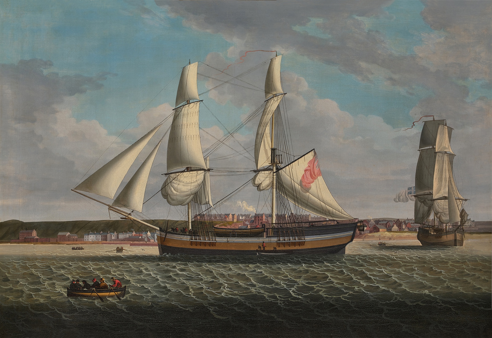 Robert Salmon — A Departing Brig off Maryport Harbor