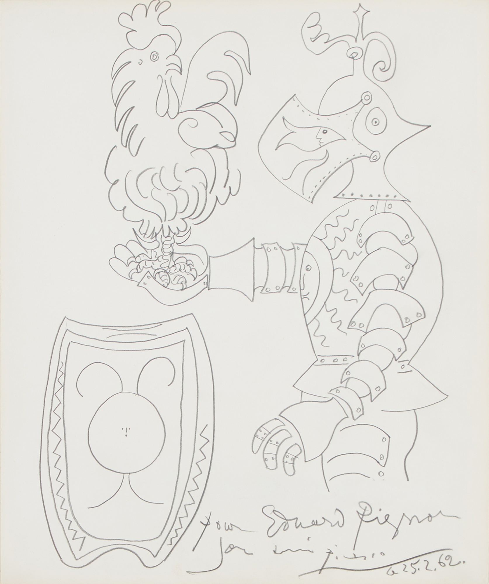 Pablo Picasso — Chevalier au Coq