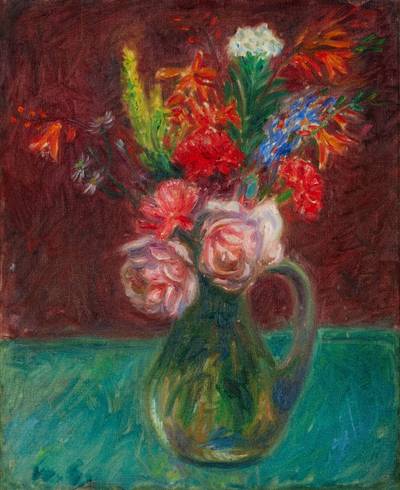 Bouquet in a Glass Pitcher