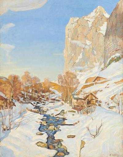 Winterlandschaft mit Wetterhorn (Winter Landscape with Wetterhorn)