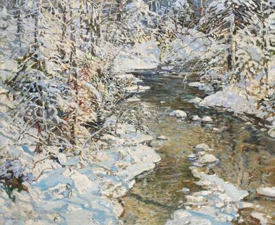 A Stream in the Snowy Woods