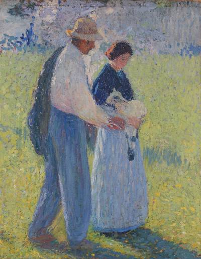 Couple avec un agneau