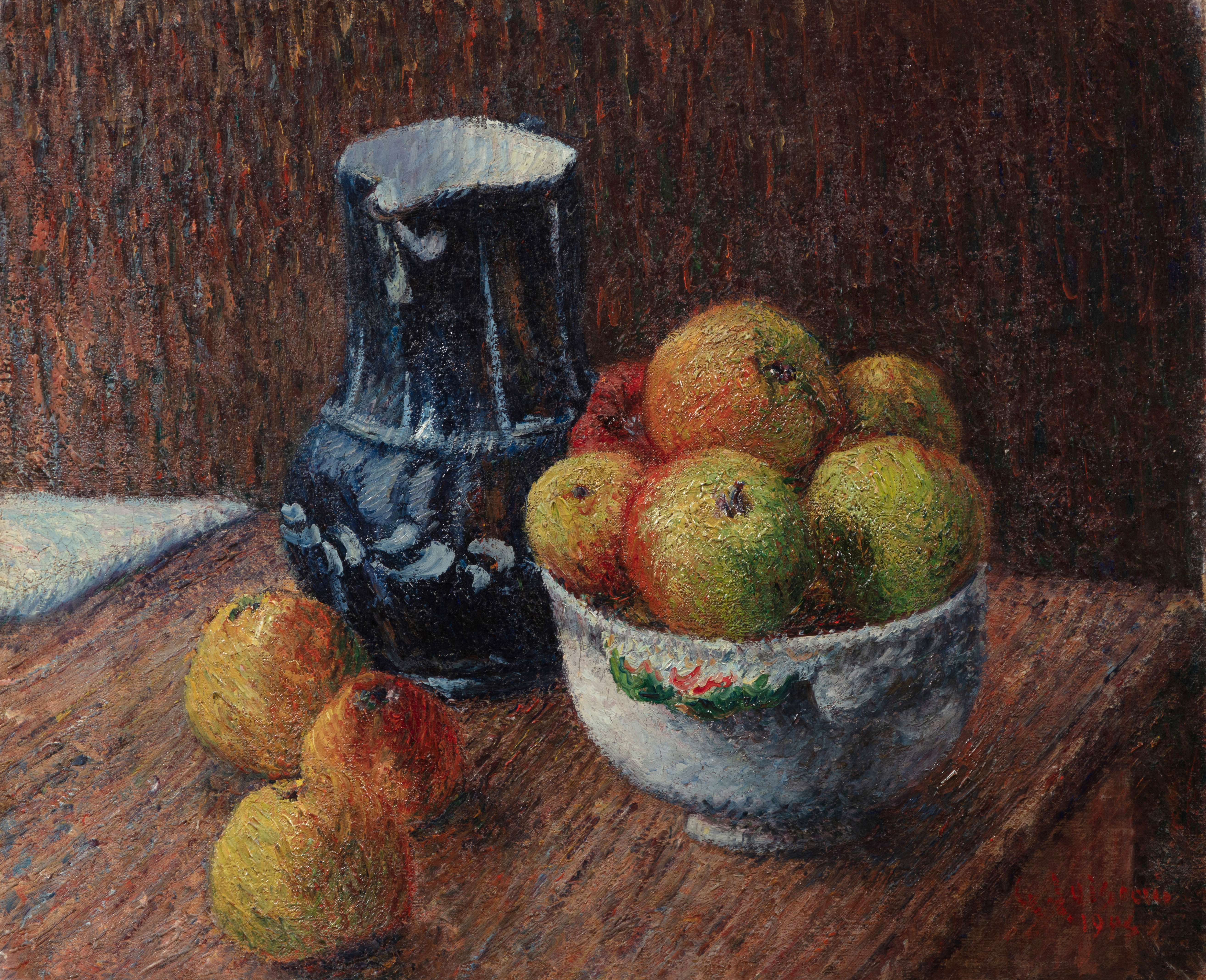 Gustave Loiseau — Nature morte, cruche et pommes