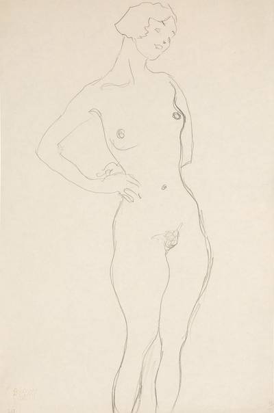 Stehender Akt nach links; Stehender Akt nach rechts (Standing Nude to the Left; Standing Nude to the Right) (A Double-Sided Work)