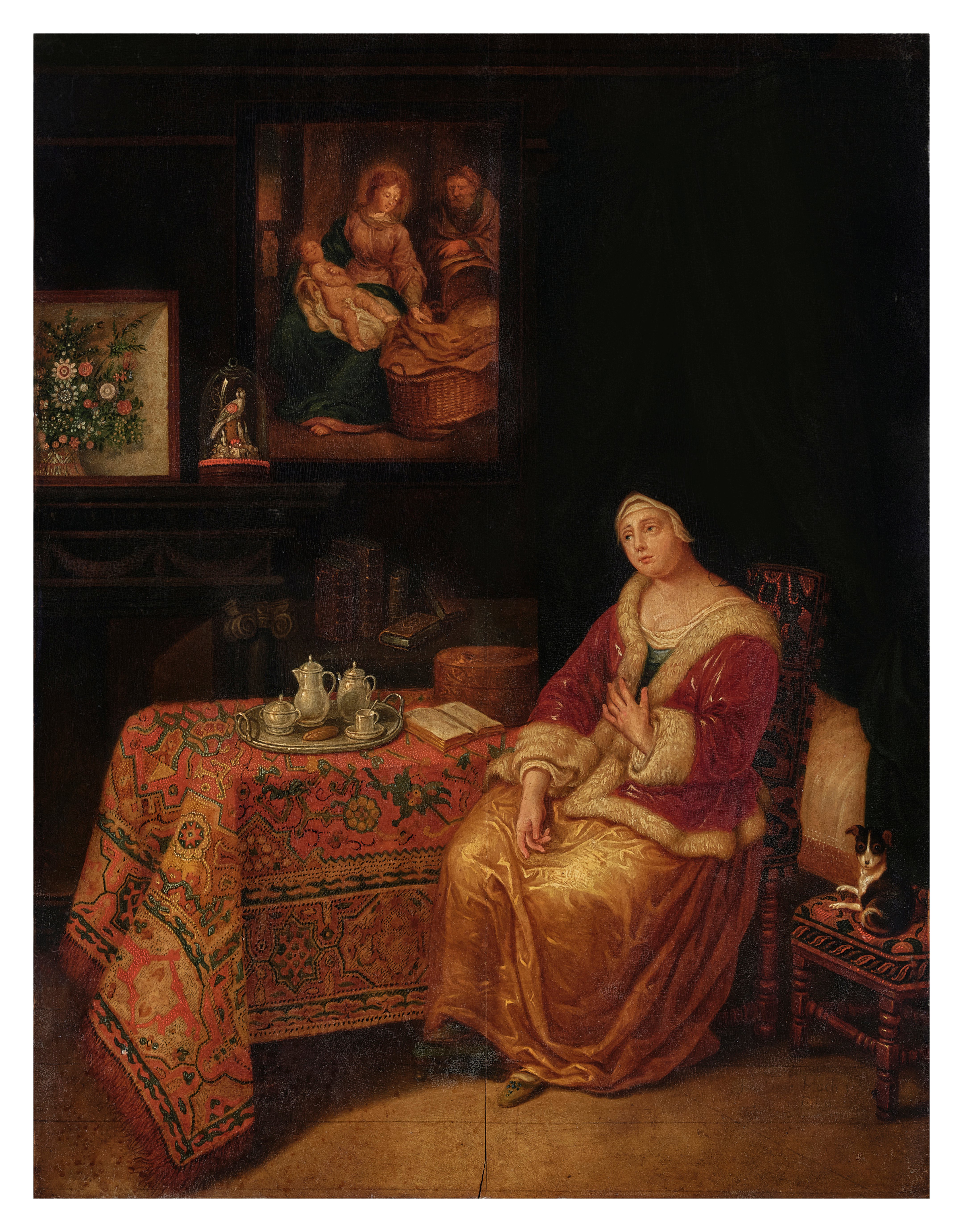 Woman seated in a domestic interior