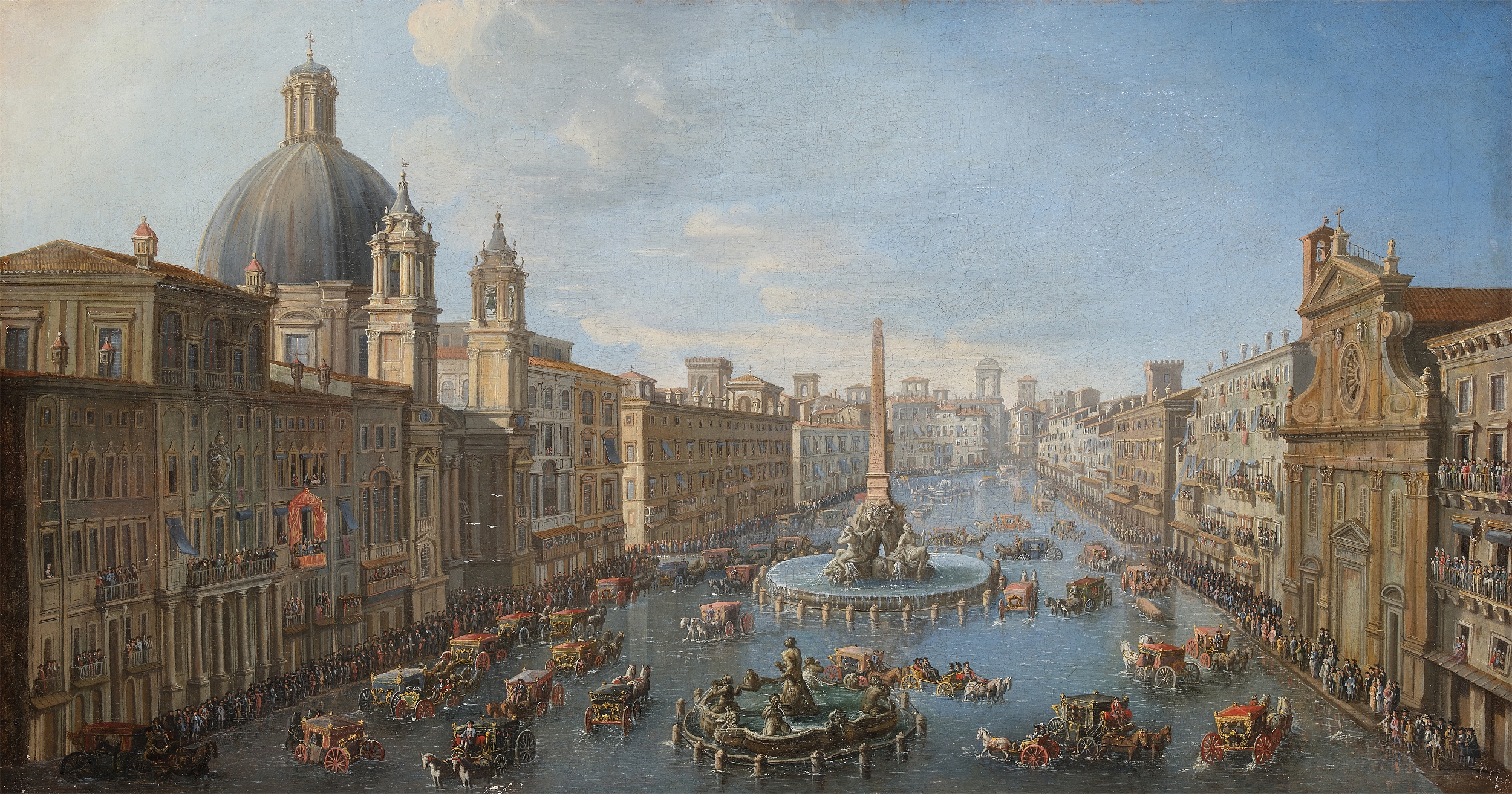 Antonio Joli — Rome, a view of Piazza Navona flooded