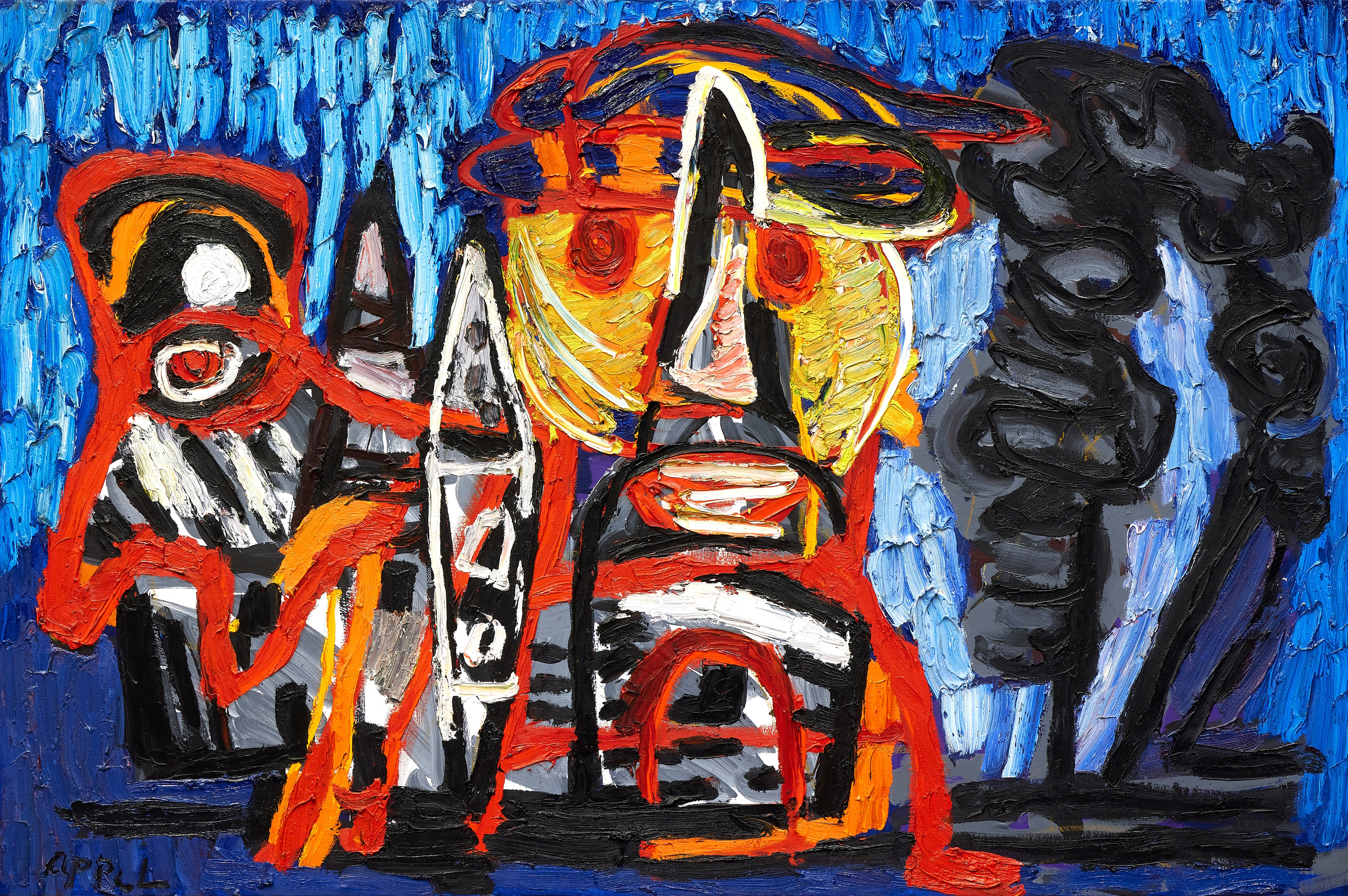 Karel Appel — Big head in the fallen city