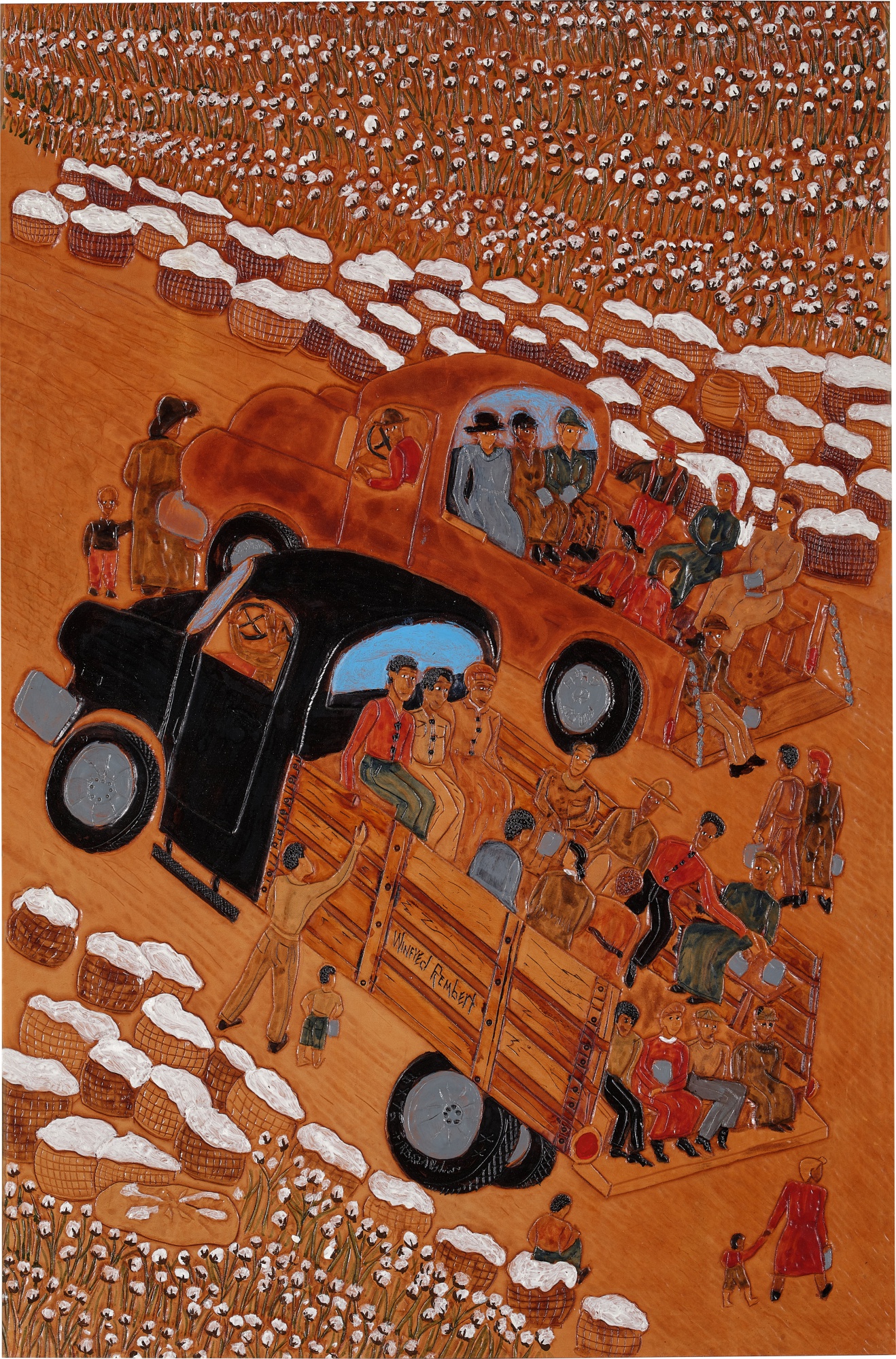 Winfred Rembert — Untitled (Cotton Pickers)