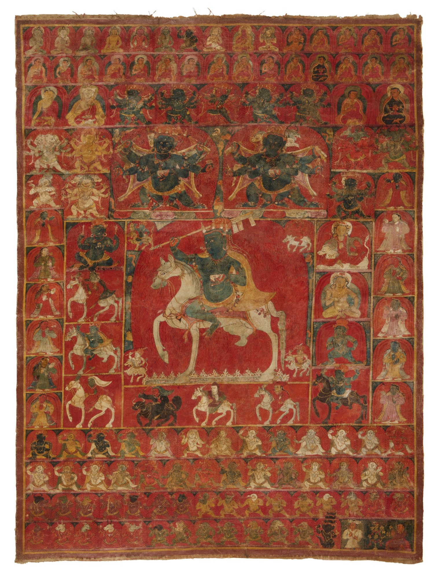A thangka depicting a mandala of Shri Devi — A thangka depicting a mandala of Shri Devi, West Tibet, 14th century