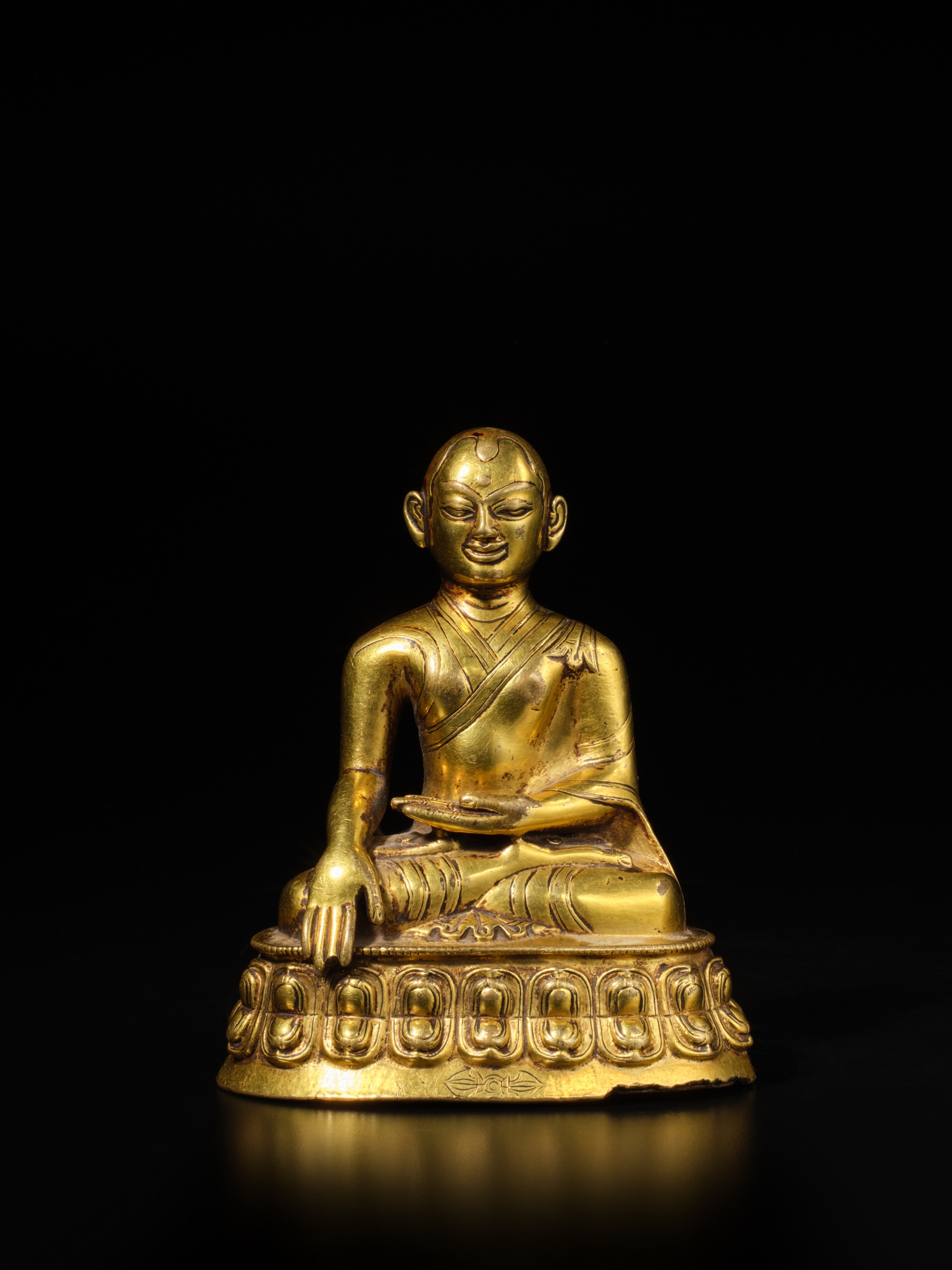 Unknown — A gilt-copper alloy figure of Jigten Sumgon Rinchen Pel, Tibet, 13th century