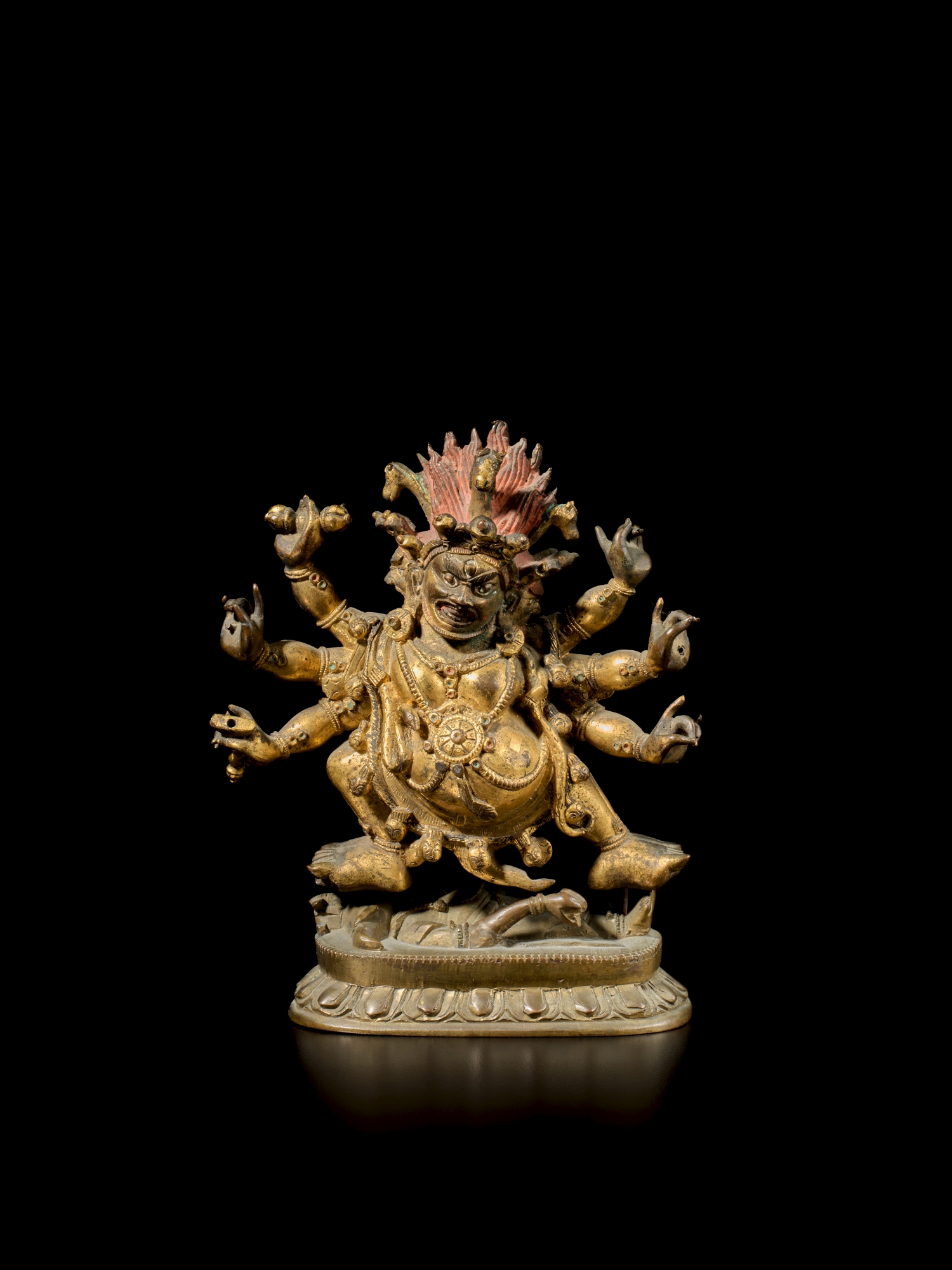 A gilt-copper alloy figure of Hayagriva — A gilt-copper alloy figure of Hayagriva, Qing dynasty, 18th century
