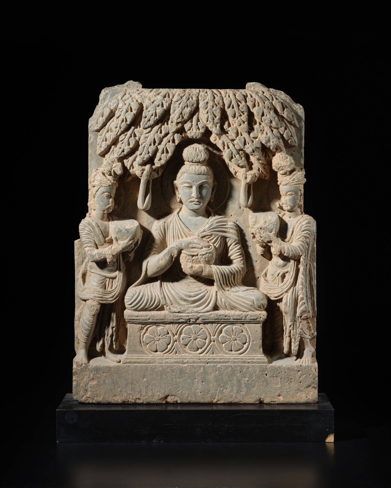 A gray schist relief panel — A gray schist relief panel,  Ancient Region of Gandhara, 3rd / 4th century
