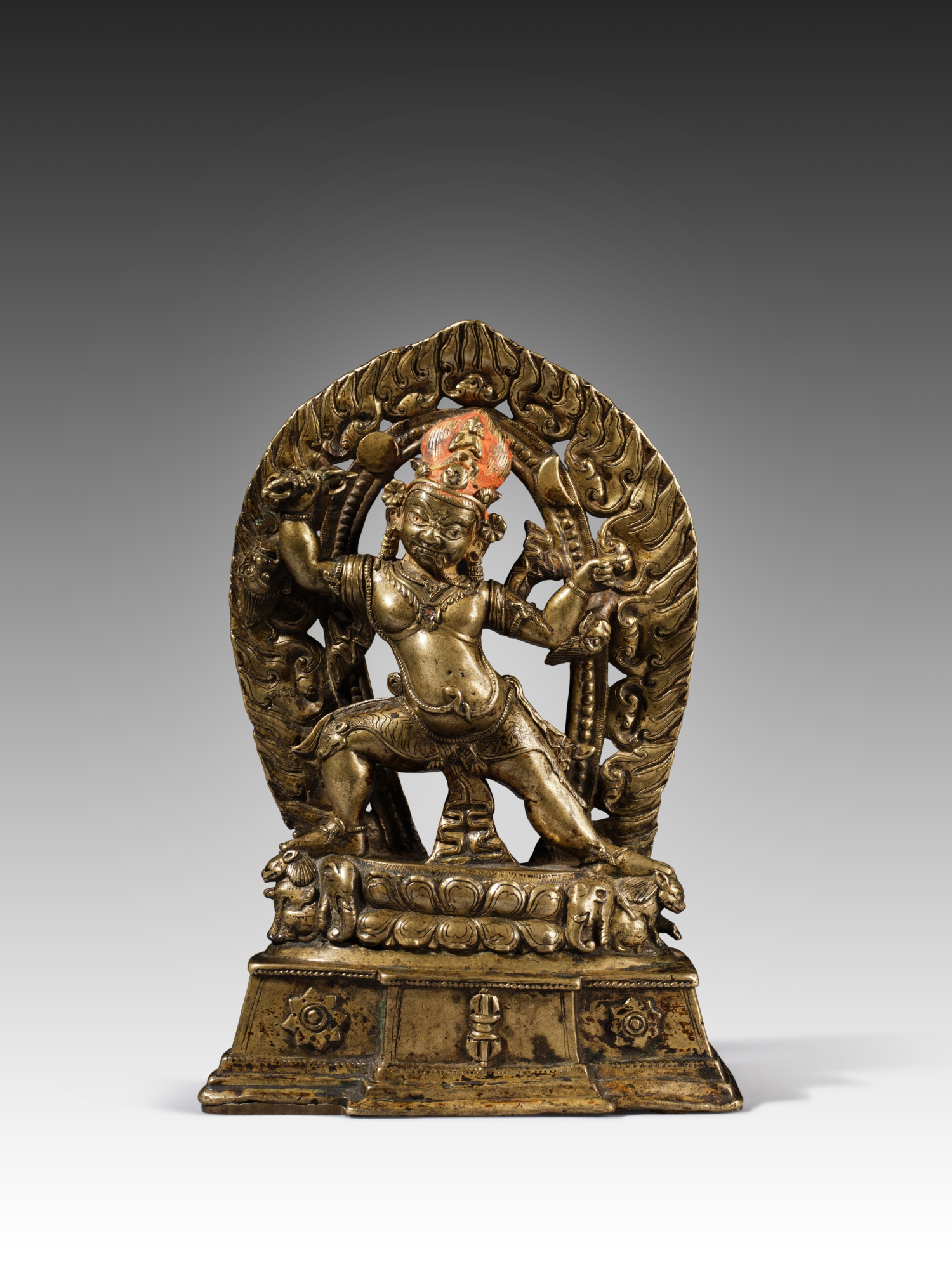 A copper alloy figure of Chanda Vajrapani — A copper alloy figure of Chanda Vajrapani,  Tibet, 12th / 13th century